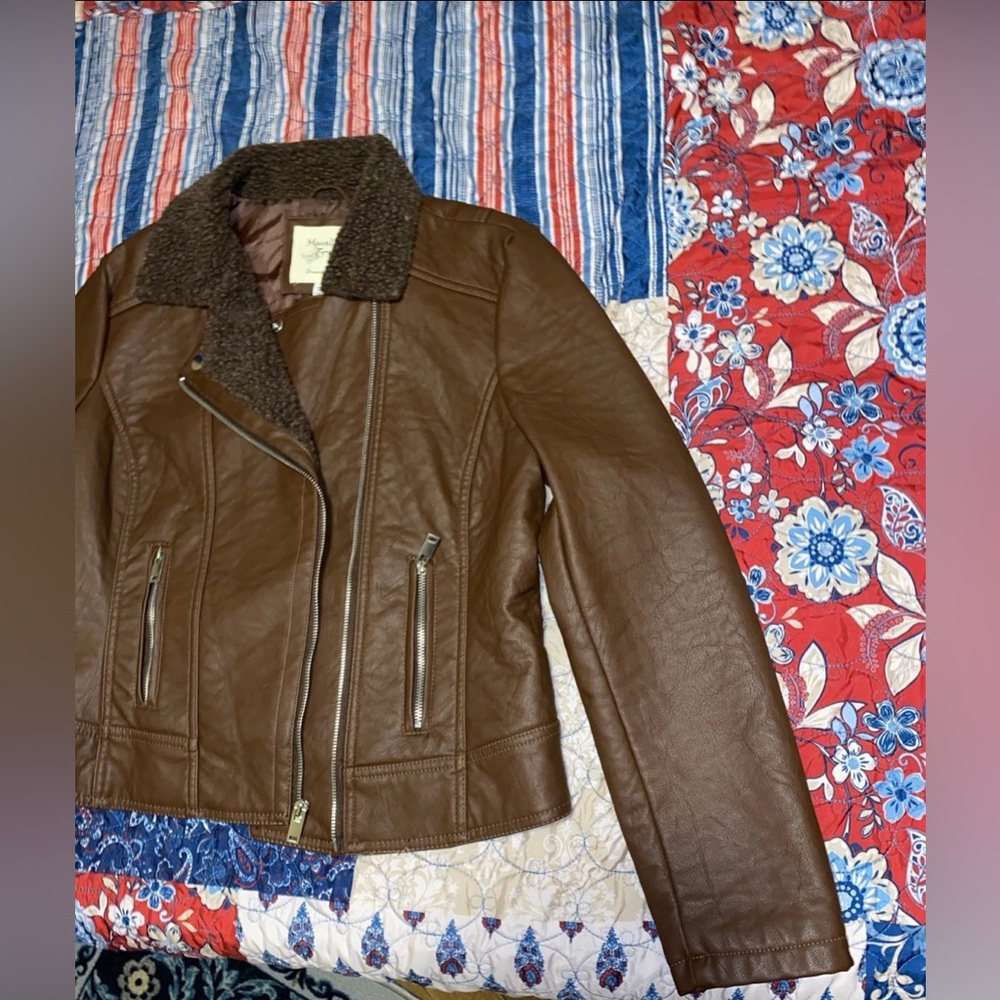 Faux leather coat